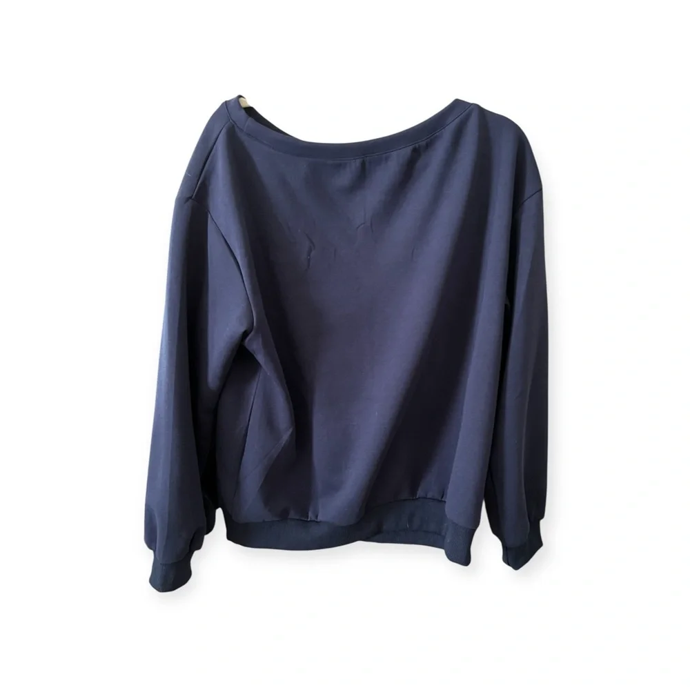 KatchMe Navy 2-Piece Lounge Set Off-Shoulder Top & Wide-Leg Pants |S/M‎
